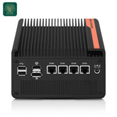 Mini PC NAS 5 M.2 Nvme Pocket NAS Small PC,4X2.5GbE LAN Mirco Desktop Computer 2HD 4K@60HZ,Router/QNAS/Firewall DDR5 for Office Business