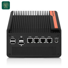 Mini PC NAS 5 M.2 Nvme Pocket NAS Small PC,4X2.5GbE LAN Mirco Desktop Computer 2HD 4K@60HZ,Router/QNAS/Firewall DDR5 for Office Business