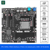 Q670 12-Bay NAS M-ATX Motherboard(LGA1700, 12th/13th/14th Gen. Desktop Processor), 4* U-DIMM DDR5 MAX 128GB, 2* M.2 NVMe, 12* SATA 3.0, 1* Type-C 20Gbps, 6* USB, DP/HDMI/VGA/eDP, COM Port