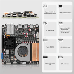 12th generation i5-12405H & 13th generation U300e Processon 10G full flash 4M2 4U2 NAS Board