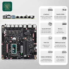 12th/13th generation Core 8505 NAS/i5-12450H motherboard/4x2.5G/6 SATA3.0/6x M.2 NVMe/dual SFF-8643