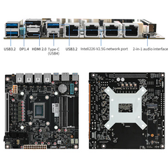 AMD-7940HS/8845HS 8-bay/9-bay NAS/USB4/40G rate 8K display 4 network 2.5G/9 SATA/PCIe x16 ITX motherboard