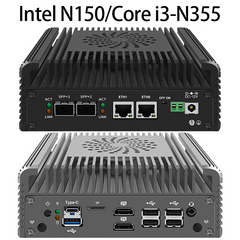 Firewall Mini PC 2x10G SFP+ 2xi226-V 2.5G Intel 3 N355/N150 Soft Routing 2xNVMe DDR5 MiniPC NAS Server Proxmox