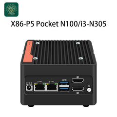 X86-P5 4*M.2 NVMe 12th Generation Intel N100 i3-N305 DDR5 4800MHz Firewall PC 2x i226-V 2.5G Network Card