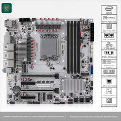 Oak W680-10G New 10G NAS Mainboard Router, 4 U-DIMM DDR5 Slots, Supports Pure ECC