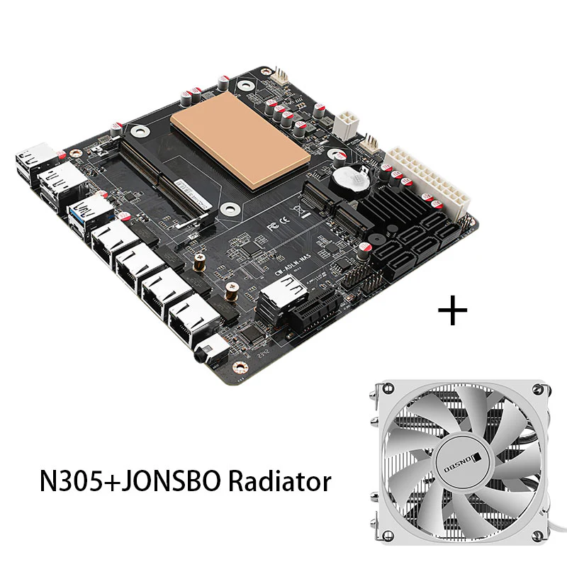 12th Gen Intel i3-N305 N355 N100 N150 NAS monster board 6-bay 4x 2.5G/6x SATA3.0/2x M.2 NVMe/115X radiator ITX board type motherboard