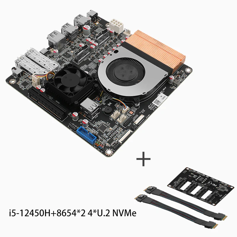 12th generation i5-12405H & 13th generation U300e Processon 10G full flash 4M2 4U2 NAS Board