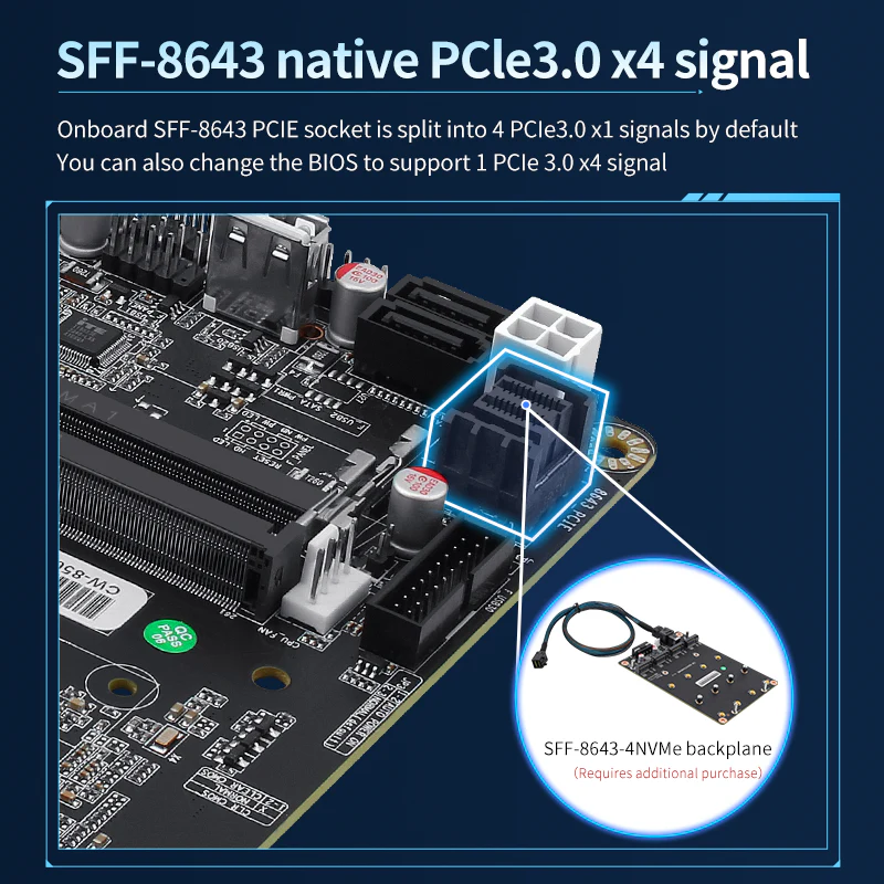 12th/13th generation Core 8505 NAS/i5-12450H motherboard/4x2.5G/6 SATA3.0/6x M.2 NVMe/dual SFF-8643