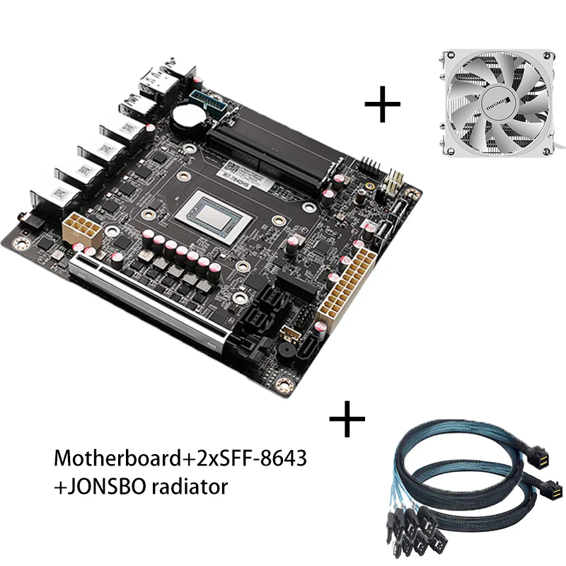AMD-7940HS/8845HS 8-bay/9-bay NAS/USB4/40G rate 8K display 4 network 2.5G/9 SATA/PCIe x16 ITX motherboard
