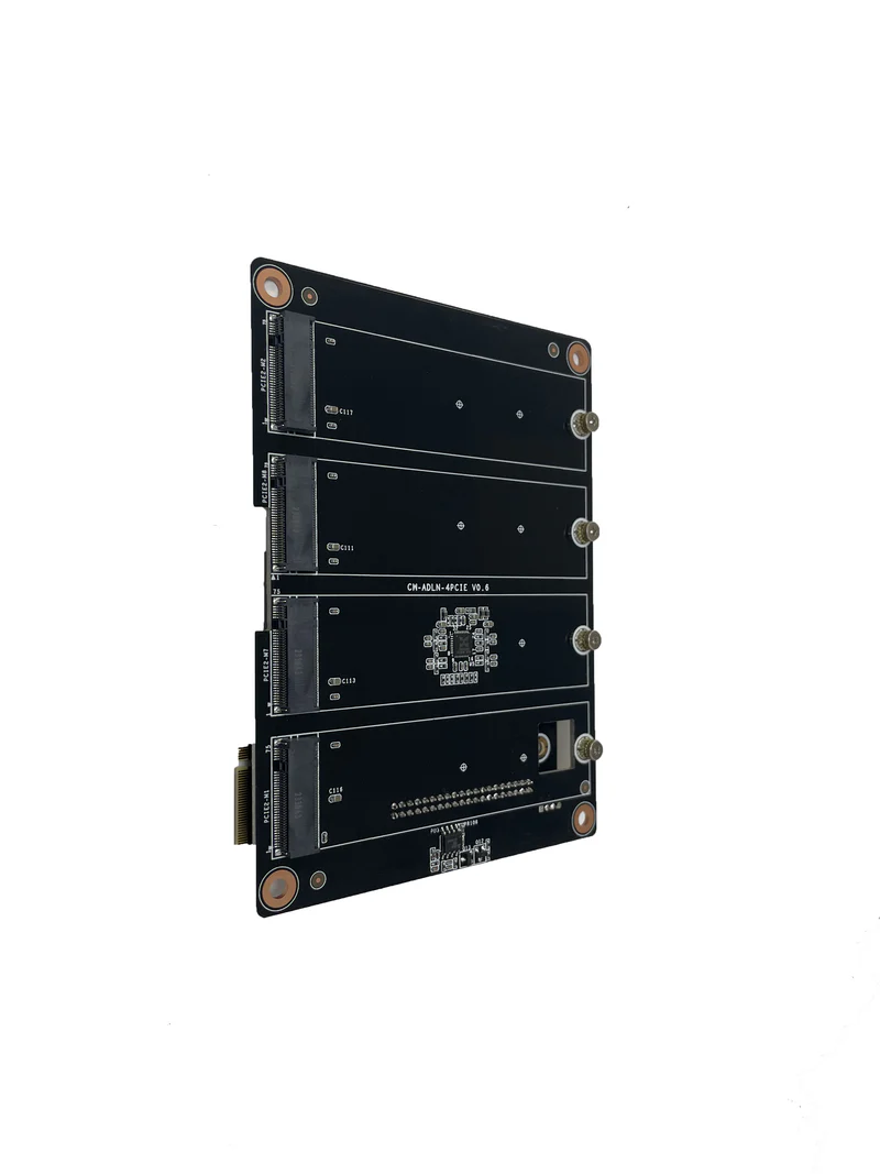 4*M.2 NVME interface supports expansion of 2/3 M.2 NVMe x1 adapter boards. Dedicated to special machines, only supports CWWK 4 network port N series products