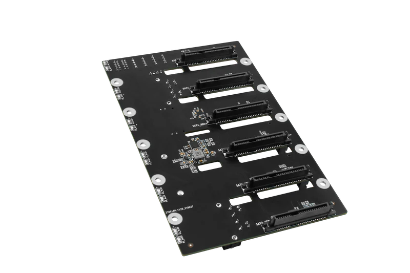 SFF 8654 6-disk SATA dual M.2 NVMe NAS backplane