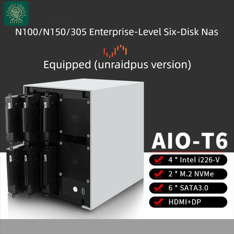 Oak Networks N100/N150/N305 NSA Demon Board supporting enterprise-class six-drive NAS complete / Dual M.2/I226 NIC/ITX/UNRAID