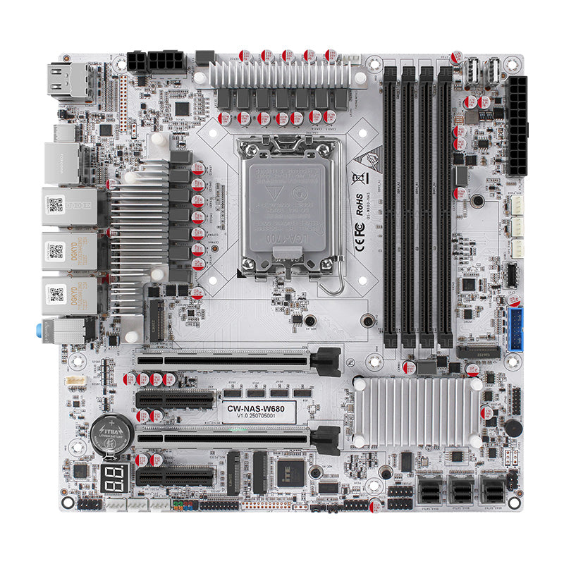 Oak W680-10G New 10G NAS Mainboard Router, 4 U-DIMM DDR5 Slots, Supports Pure ECC