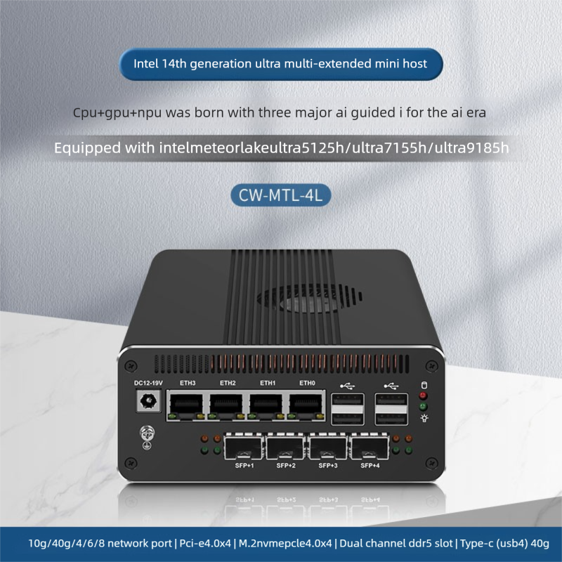 New Firewall 155H Intel 14th Generation Ultra Triple AI Engine CWWK Firewall Mini PC 2x10G SFP+ 2xi226-V 2.5G Intel 3 N355/N150 Soft Routing 2xNVMe DDR5 MiniPC NAS Server Proxmox Dual Channel 2xM,2NVMe