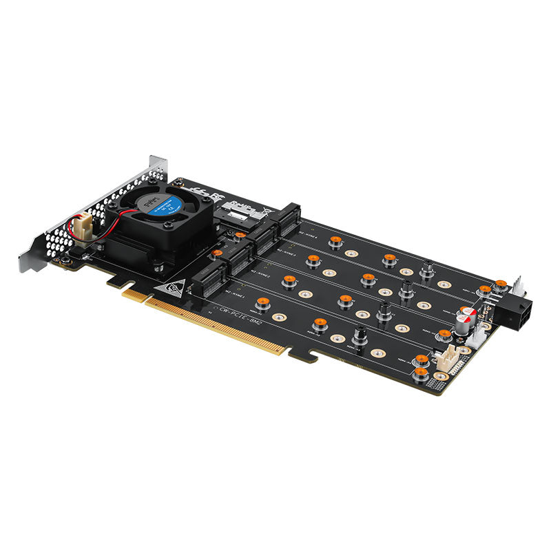 oaknode 8-Drive NVMe SSD to PCIe 4.0 X 16 Adapter Card with Active Cooling