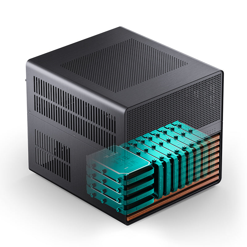Oak Networks N12-Q670-MATX Black Aluminium 12-bay NAS Private Cloud TX Power Supply