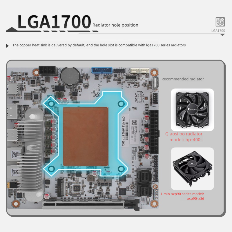AMD 8845HS 8-core NAS Motherboard with Dual 10G Ethernet Ports and 8-Bay AI Processor